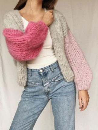 Alpaka Grobstrick Cardigan - YING YANG