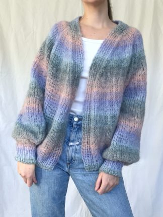 Leichter Rainbow Cardigan - Pastell Streifen