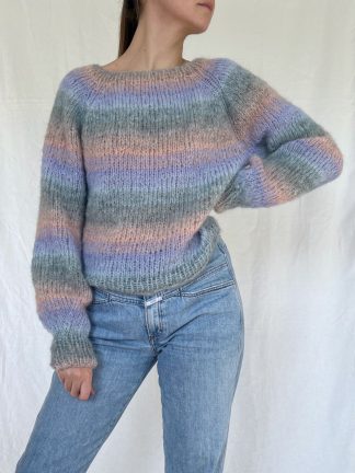 Leichter Rainbow Pullover - Pastell Streifen